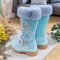 Warm Disney Girls' Leather Boots, Cartoon Frozen Elsa High Zipper Boots, Plush Winter Boots for Children, Princess Boots
