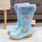 Warm Disney Girls' Leather Boots, Cartoon Frozen Elsa High Zipper Boots, Plush Winter Boots for Children, Princess Boots