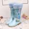 Warm Disney Girls' Leather Boots, Cartoon Frozen Elsa High Zipper Boots, Plush Winter Boots for Children, Princess Boots