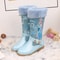 Warm Disney Girls' Leather Boots, Cartoon Frozen Elsa High Zipper Boots, Plush Winter Boots for Children, Princess Boots