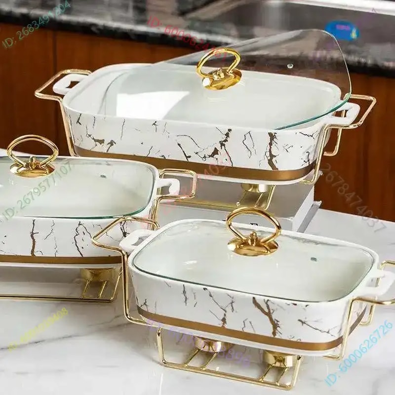 Creative Rectangular Amphora Ceramic Pot Baking Tray Light Heat Dry Soup Pot Stylish Pot Holder Wit 0