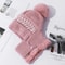 Windproof Coldproof Thicken Balaclava Cap Plush Fur Lined New Style Female Pompoms Winter Hat Keep 9