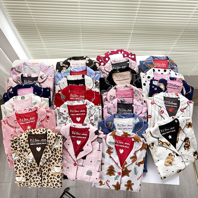 Warm Thick Autumn Winter Women PJs Cotton Ground Wool Sleepwear Cartoon Long Sleeve Pants Pajamas L 0