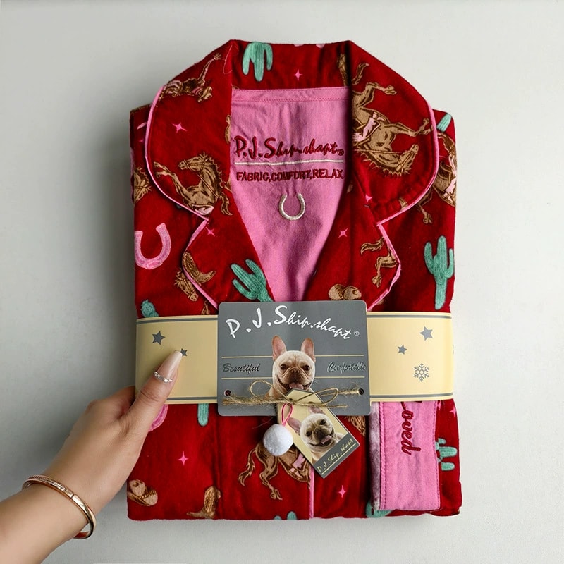 Warm Thick Autumn Winter Women PJs Cotton Ground Wool Sleepwear Cartoon Long Sleeve Pants Pajamas L 4