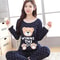 Thin Sexy Sleepwear Lovely Home Suit Autumn Pyjamas Set Women Round Neck Girls Teacup Sleepwear Lon 4