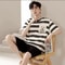 2 Piece Set Sleepwear Men Large Size Youth Pajamas Striped Bear Home Wear Man Nightwear Loungewear 4