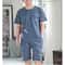 2 Piece Set Sleepwear Men Large Size Youth Pajamas Striped Bear Home Wear Man Nightwear Loungewear 1