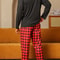 Mens Pajamas Two Piece Set Autumn And Winter Long Sleeved Pants Checkered Sleepwear Soft And Comfor 0