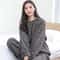Women Casual Pajama Sets Autumn Women Solid Warm Piece Sets Thicken Velvet Ribbed Fleece Set Pullov 9