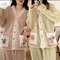 Cozy Thickened Warm Flannel Women Sleepwear Winter Sweet Kawaii Soft Fairy Wind Loungewear Pajamas 0