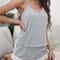 Womens Crochet Lace Pajamas Set Sexy Sleeveless VNeck Sleepwear Casual Solid Home Clothes For Summe 1