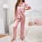 Autumn Womens Pajamas Sets Short Sleeve ButtonDown Pj Set Satin Loungewear Sleepwear Top Pants Com 1