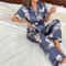 Autumn Womens Pajamas Sets Short Sleeve ButtonDown Pj Set Satin Loungewear Sleepwear Top Pants Com 6