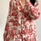 Women Sleepwear Spring Summer Fashion Print Flower Pajamas Set Trouser Suits Lounge Wear Loose Sati 1