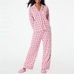 roller rabbit monkey pajamas set, preppy cute pjs for women, long sleeve loungewear, pajama pants sets