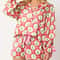 Satin Silk Christmas Pajamas For Women Bow Tie Long Sleeve Shirt Funny Graphic Sleepwear Shorts PJs 2