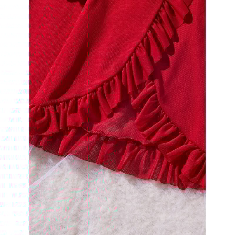 Sexy Lace Lingerie Set For Women Red Hot Sleepwear Nightdress VNeck Sheer Lace Camisole Matching Pa 4