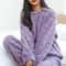 Cozy Women Pajama Set Soft Coral Velvet Jacquard Winter Loungewear Warm Outerwear For Christmas Ba 4