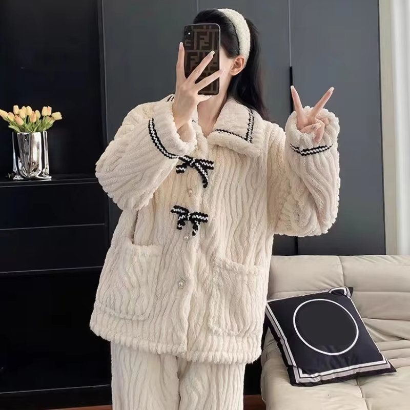 Womens Pajamas For Autumn And Winter Thickened Warm Princess Home Wear Padded Cozy Clothing For Stu 3