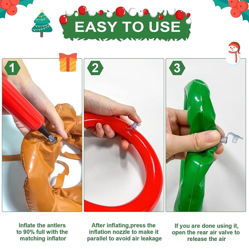 Inflatable Reindeer Antlers Ring Toss Game Christmas Fun For Family Parties New Year Gift Interacti 3