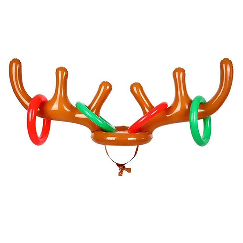 Inflatable Reindeer Antlers Ring Toss Game Christmas Fun For Family Parties New Year Gift Interacti 6