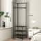 Multifunction Corner Coat Hat Rack Metal Clothing Storage Shelf Removable Detachable Floor Standing 5