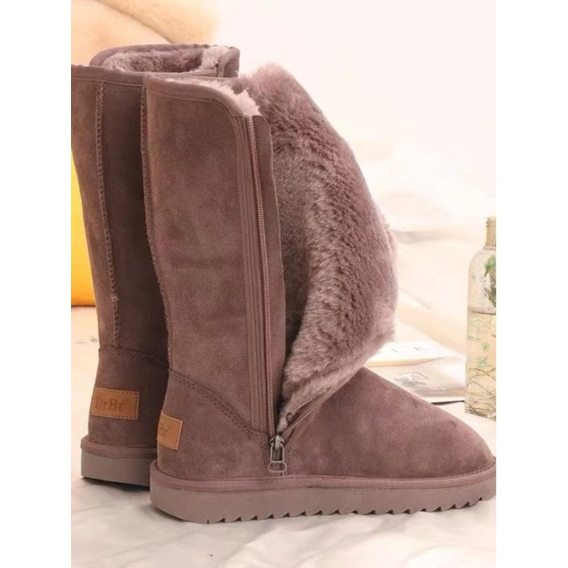 Girls Winter Snow Boots Waterproof Warm Genuine Leather Fur Knee High Australia Velvet Winter Boots 0