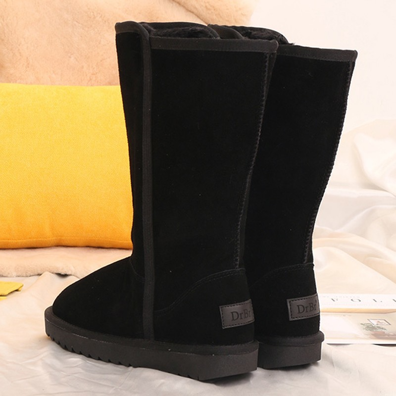 Girls Winter Snow Boots Waterproof Warm Genuine Leather Fur Knee High Australia Velvet Winter Boots 5