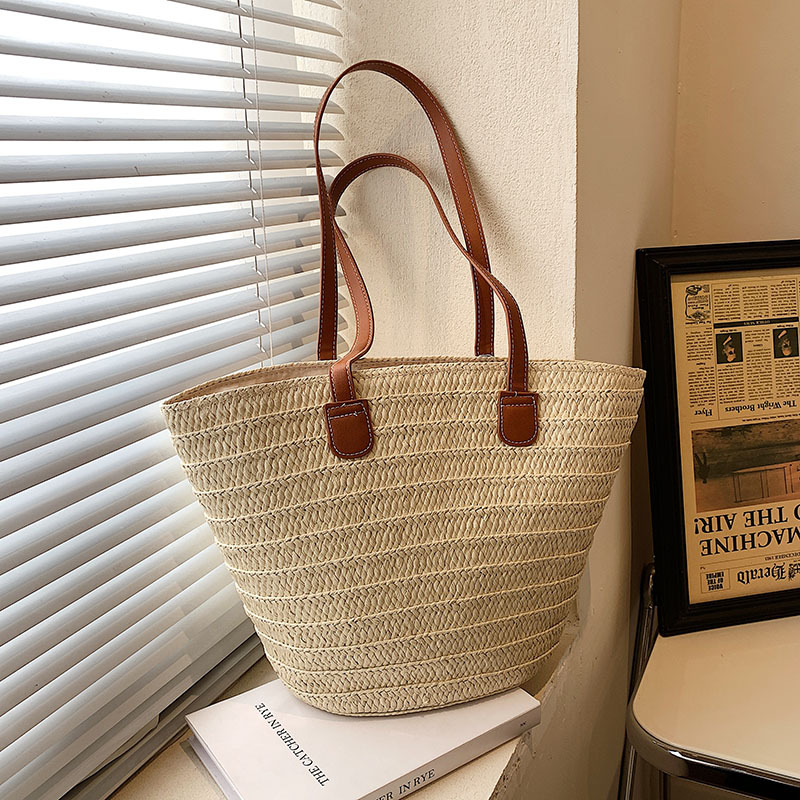 Fashion Womens Large Capacity Shoulder Bag Straw Woven Basket Handbag Luxury Designer Beach Bag Bal