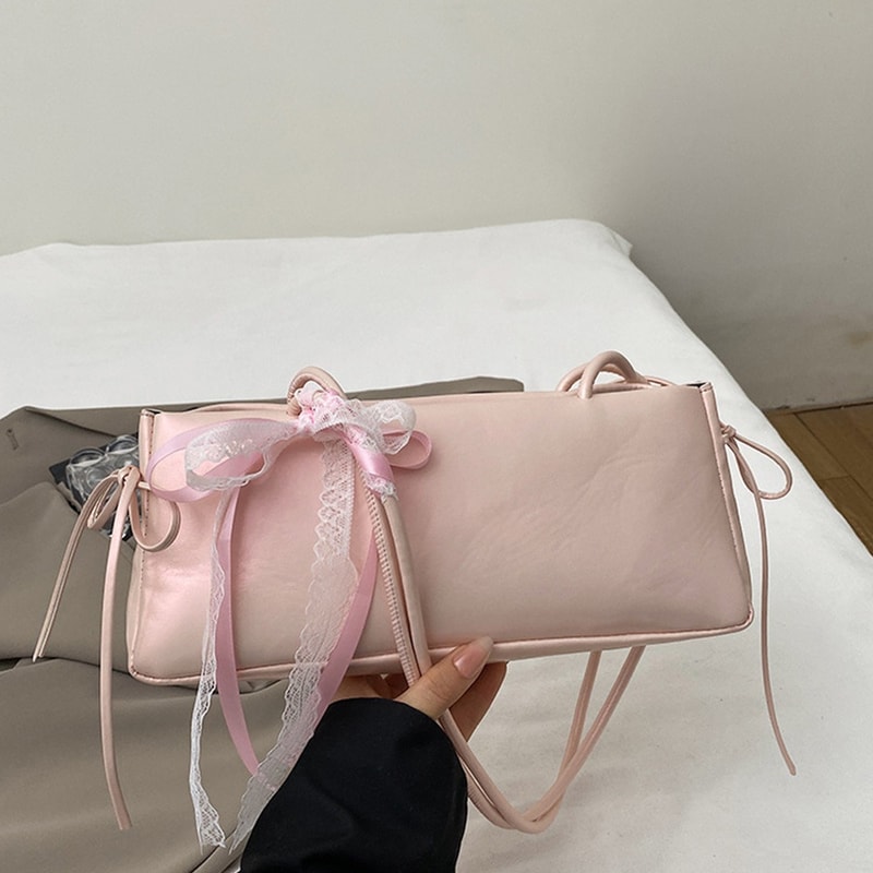 Trend Leather Work Shoulder Bag Simple Large Capacity Crossbody Bag Solid Color Commuting Bag For W 8