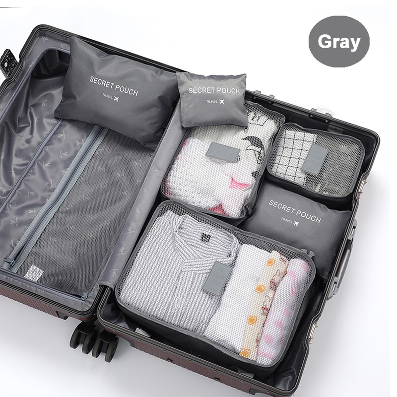 Portable Luggage Organizer Travel Clothes Storage Bags Set Packing Cubes For Suitcase Shoe Pouch Fo 3