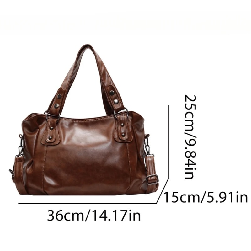 Classic Crossbody Bag Retro Brand Roomy Shoulder Bag For Women Soft PU Leather Luxury Tote With Lar 2
