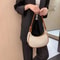French HighEnd Fashionable Underarm Shoulder Bag Soft PU Leather Trendy Square Shape Internal Zippe 4