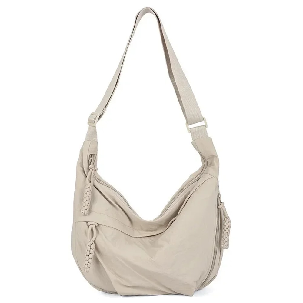 Womens Trendy Soft Cloth Shoulder Bag Solid Color Casual Handbag Big Crossbody Bags Fashionable Sho 8