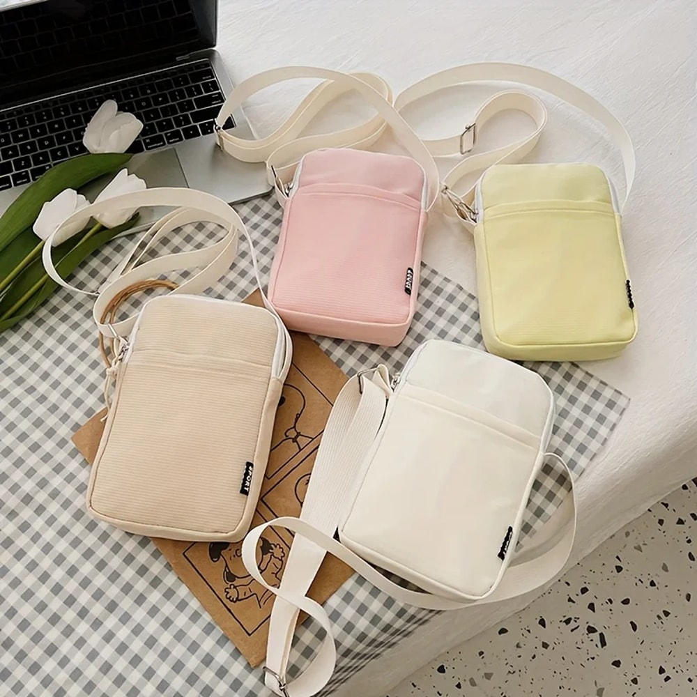 Women's Portable Mobile Phone Bag, New Fashion Simple Casual Shoulder Messenger Bag, Vertical Coin Key Bank Card