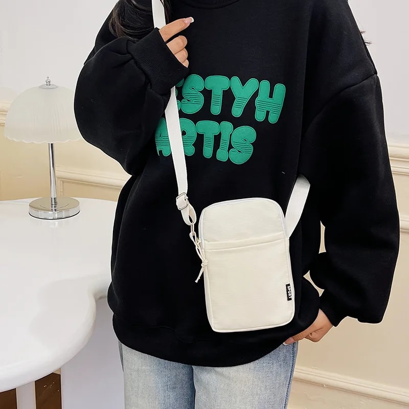 Women's Portable Mobile Phone Bag, New Fashion Simple Casual Shoulder Messenger Bag, Vertical Coin Key Bank Card