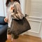 Vintage Canvas Shoulder Bag Leopard Pattern Tote Bag Fashion Big Capacity Handbag For School Work S 5