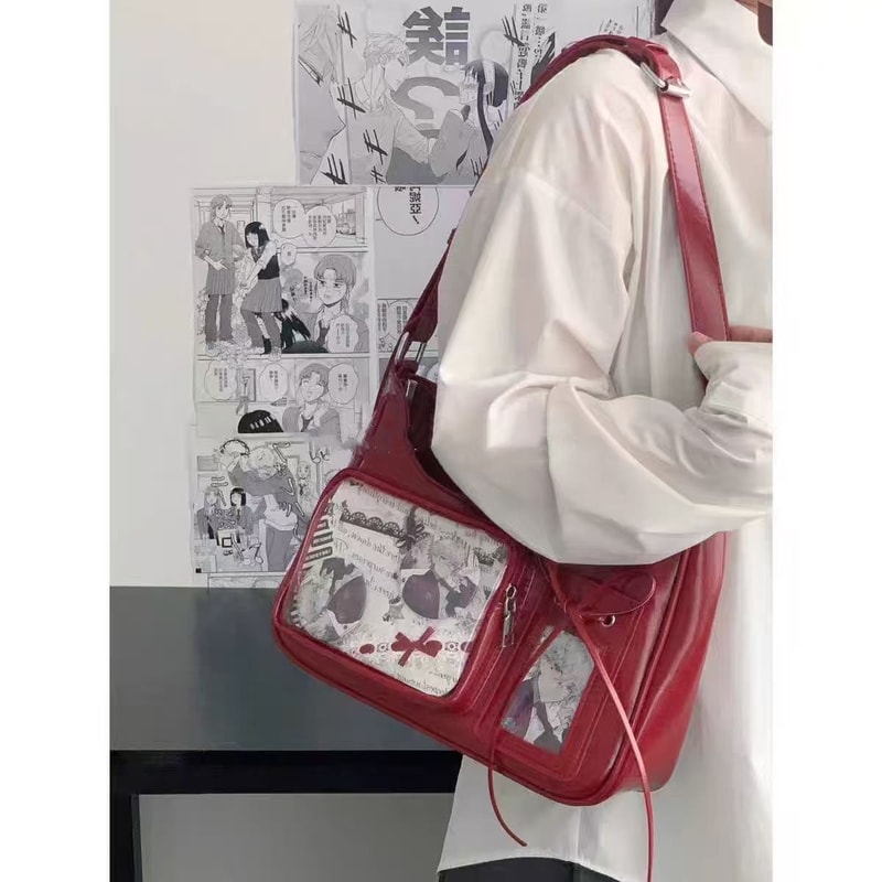 Korean Shoulder Bag Women Transparent Ita Bag School Crossbody Bag Female Japanese Designer Preppy 5