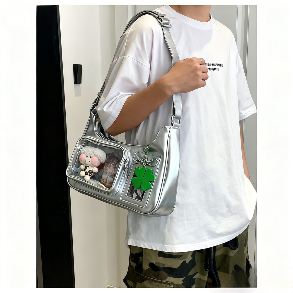 Korean Shoulder Bag Women Transparent Ita Bag School Crossbody Bag Female Japanese Designer Preppy 3