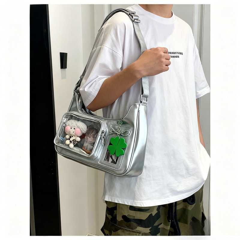 Korean Shoulder Bag Women Transparent Ita Bag School Crossbody Bag Female Japanese Designer Preppy 3