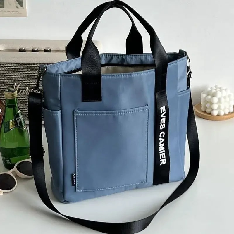 Casual Tote Large Capacity Shoulder Bag Waterproof Nylon Canvas Handbag Simple Fashion Messenger Ba 5