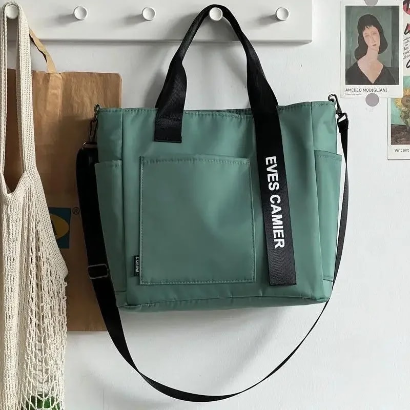 Casual Tote Large Capacity Shoulder Bag Waterproof Nylon Canvas Handbag Simple Fashion Messenger Ba 7
