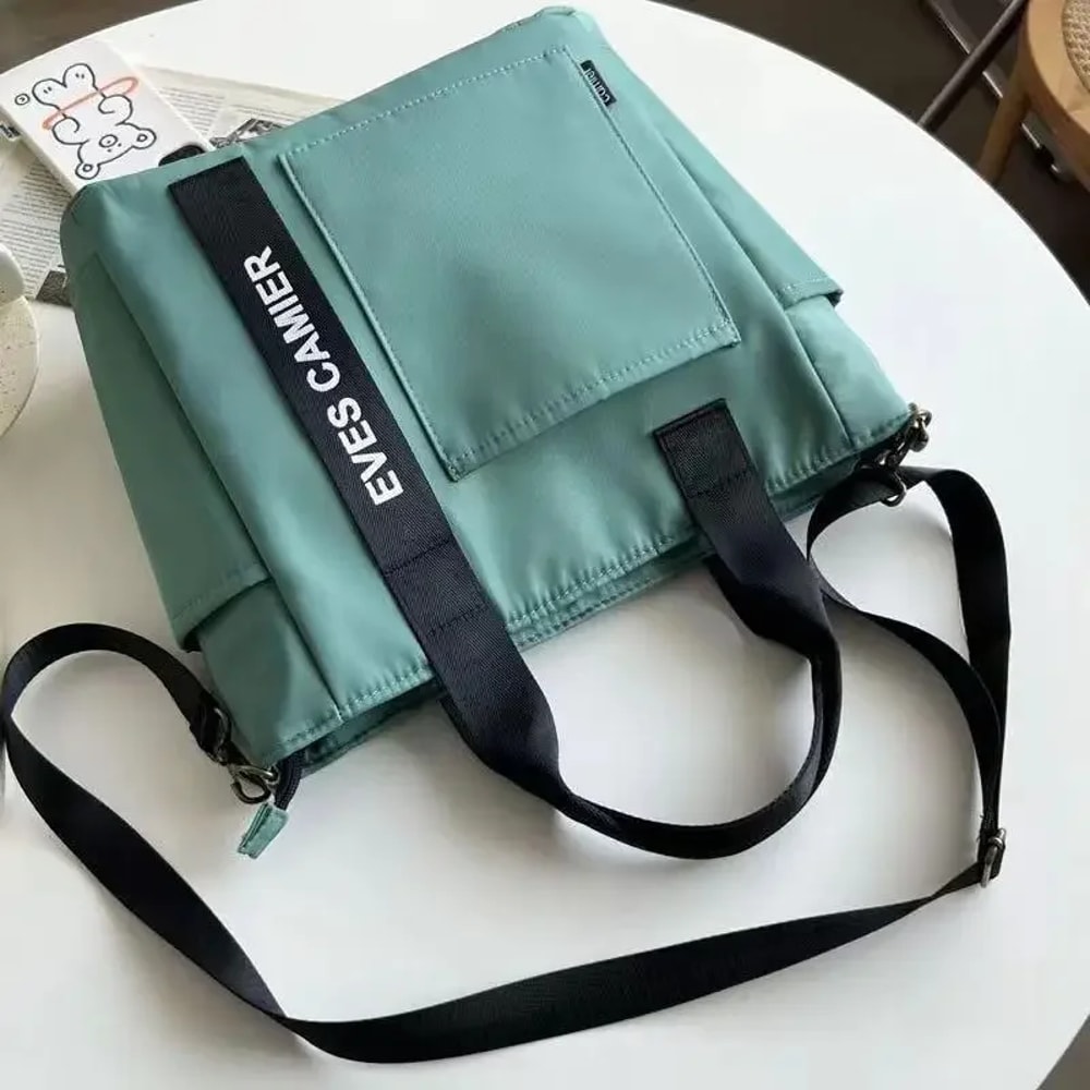 Casual Tote Large Capacity Shoulder Bag Waterproof Nylon Canvas Handbag Simple Fashion Messenger Ba 3