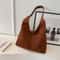 Autumn And Winter Vintage Womens Bag Retro Suede Shoulder Bag Large Capacity Solid Color Casual Com 3