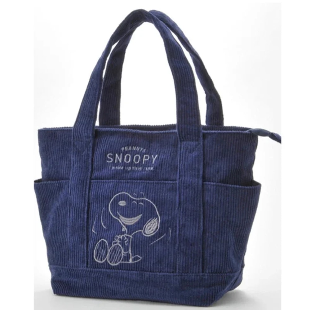 Cute Snoopy Disney Series Corduroy Tote Bag Casual Hundred Students Large Handbag Zipper Shoulder L 3