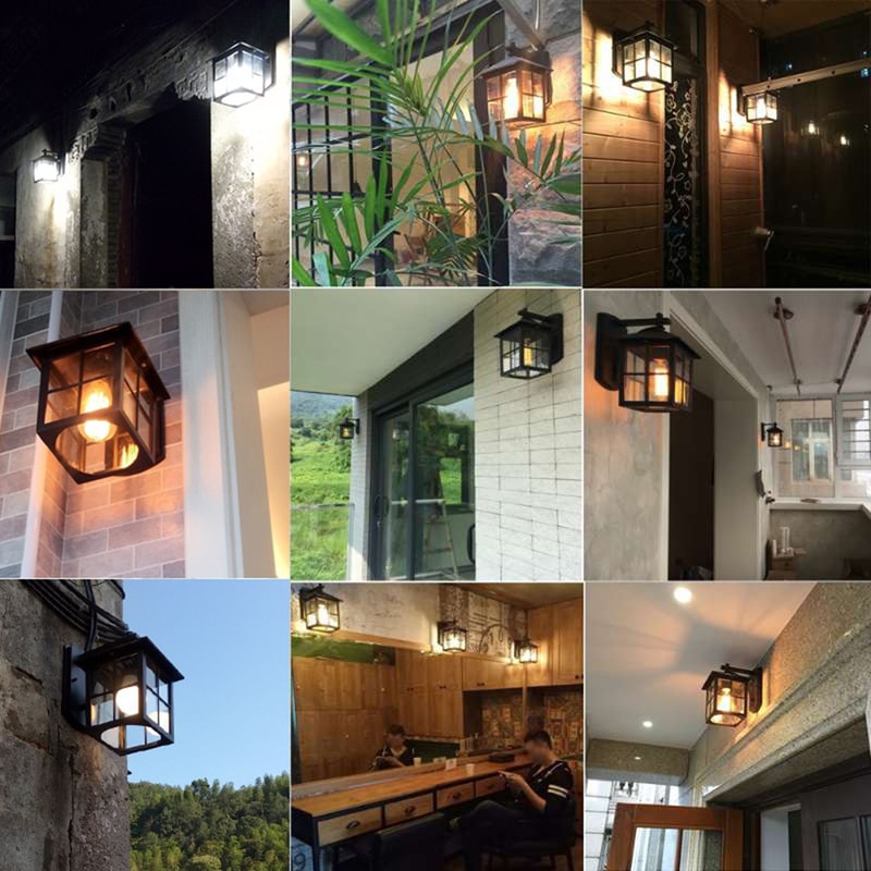 Retro LED Wall Lamp Outdoor Vintage Porch Light Fixtures Black Bronze Sconce For House And Garden 3