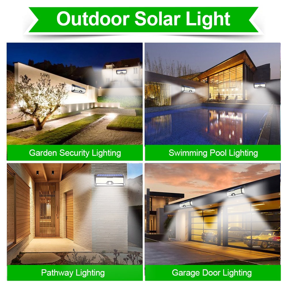 Solar LED Light Outdoor Garden Wall Lamp Waterproof Motion Sensor Light For Yard Door With Mode 4