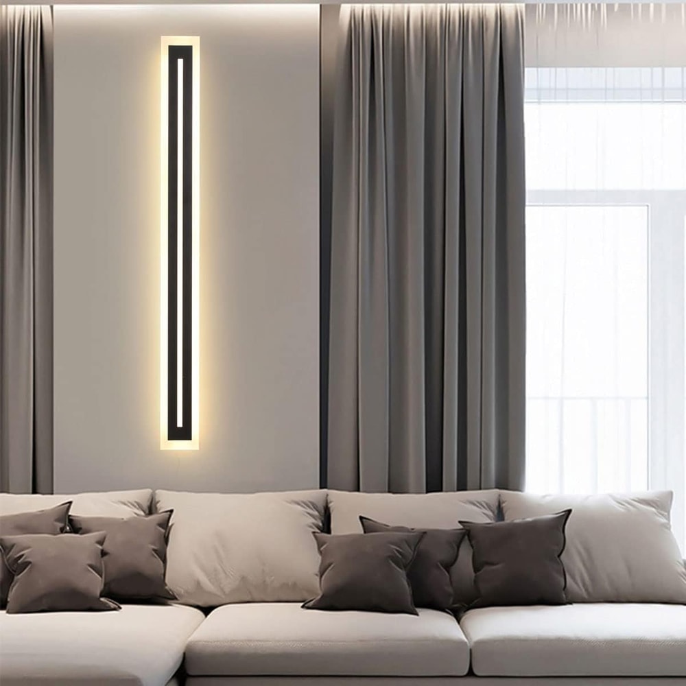 Modern LED Wall Lighting Fixture Outdoor Long Strip Sconce Frosted White Acrylic Wall Lamp IP67 Wat 3