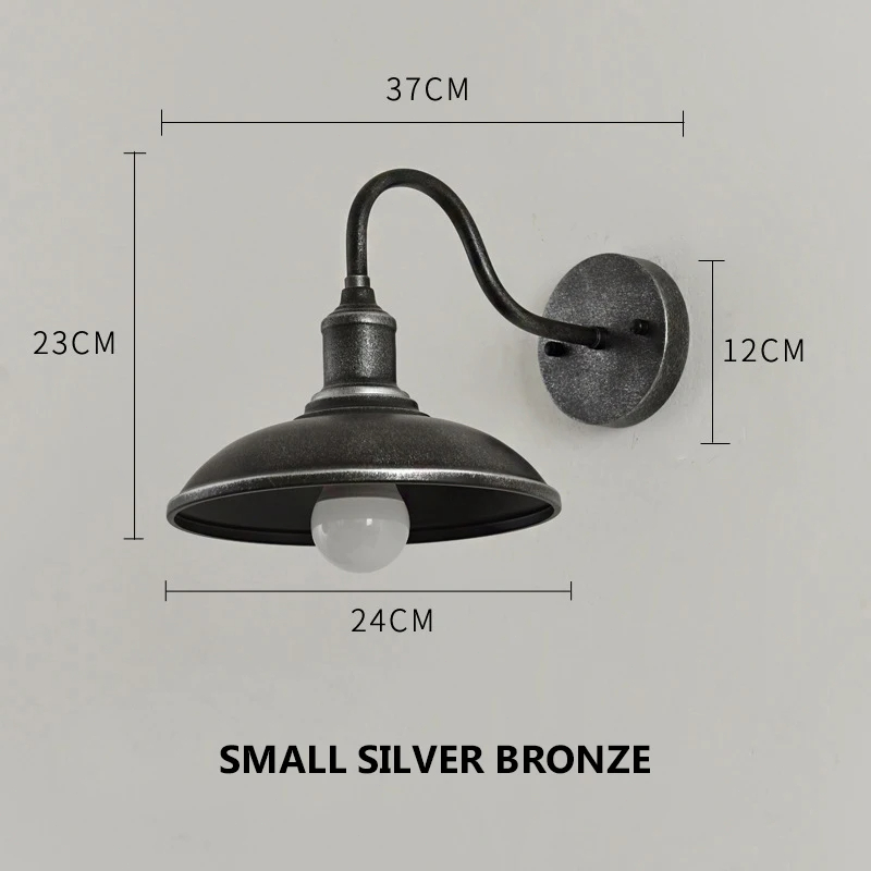 Outdoor Vintage Wall Lamp Retro Industrial Waterproof Fixture Rust Color Lighting For Courtyard Bal 6