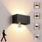 Waterproof LED Outdoor Wall Lamps Motion Sensor Adjustable Wall Light BlackWhite IndoorOutdoor Ligh 1